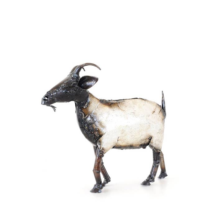 Swahili | AFRICAN MODERN - Wholesale Sculpture - Recycled Metal African Farm Goats