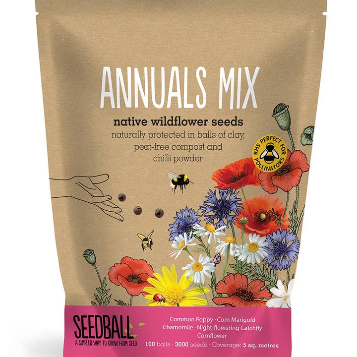 Sacs à emporter Seedball Wildflower - Annuals Mix pour la vente par Seedball