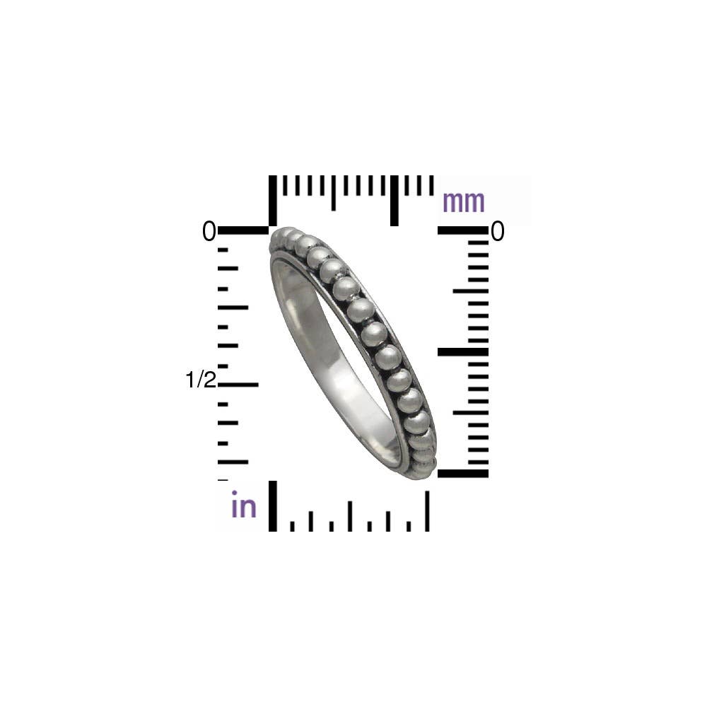 Nina Designs - Wholesale Band/Stacked Ring - Sterling Silver Stacking Ring with Granulation2