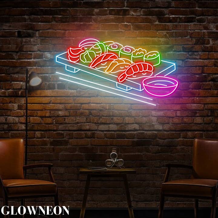 Glow Neon – wholesale Neon sign – Sushi Tray Led Wall Art, Japanese Sushi Restaurant Neon Sign2