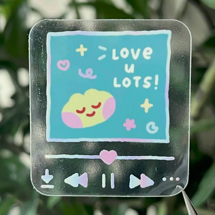 love u lots green frog sticker - clear waterproof vinyl for wholesale by CXN ART