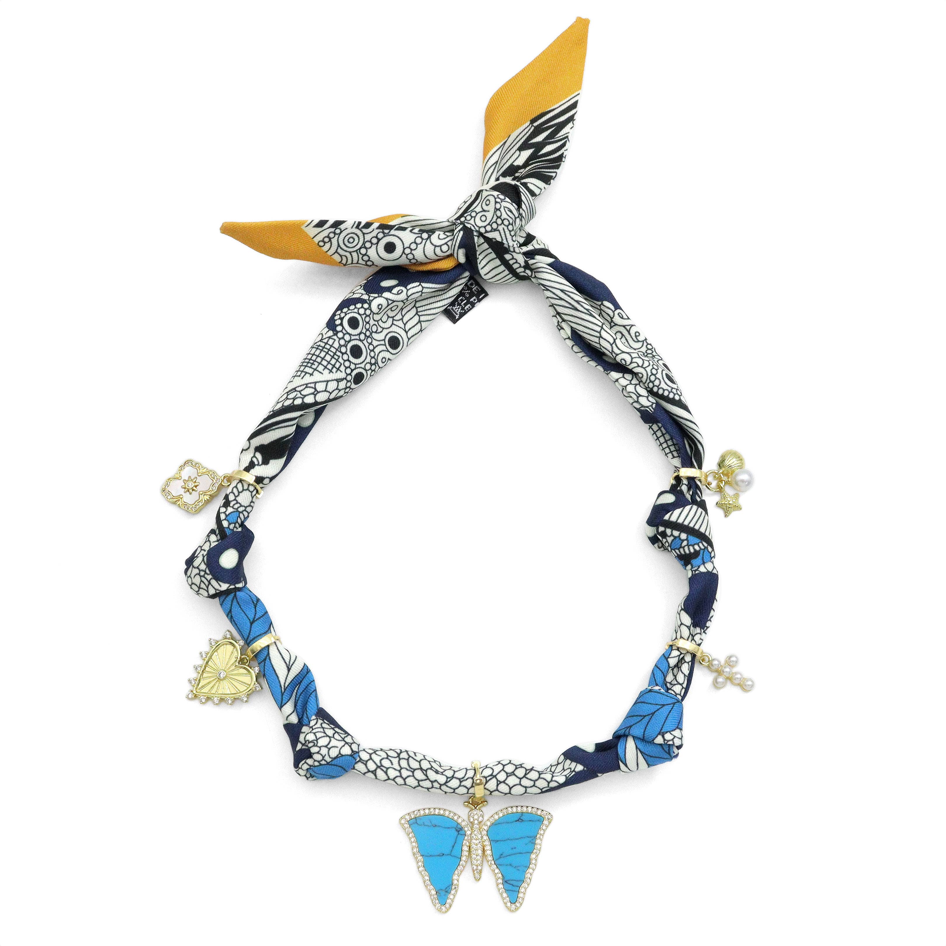 BestBeads&Beyond - Wholesale Pendant/Charm Necklace - Convertible Scarf Necklace, Adjustable Silk Scarf nkl, EF8089