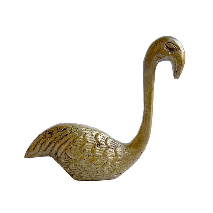Madison Bay Co. - Historical Home Decor Reproductions - Wholesale Paper Weight - 3" Antiqued Brass Flamingo Paper Weight