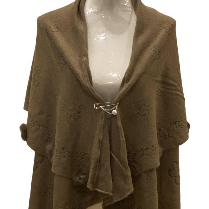 LINETA – wholesale Head scarf – Women's – Pompom poncho 2