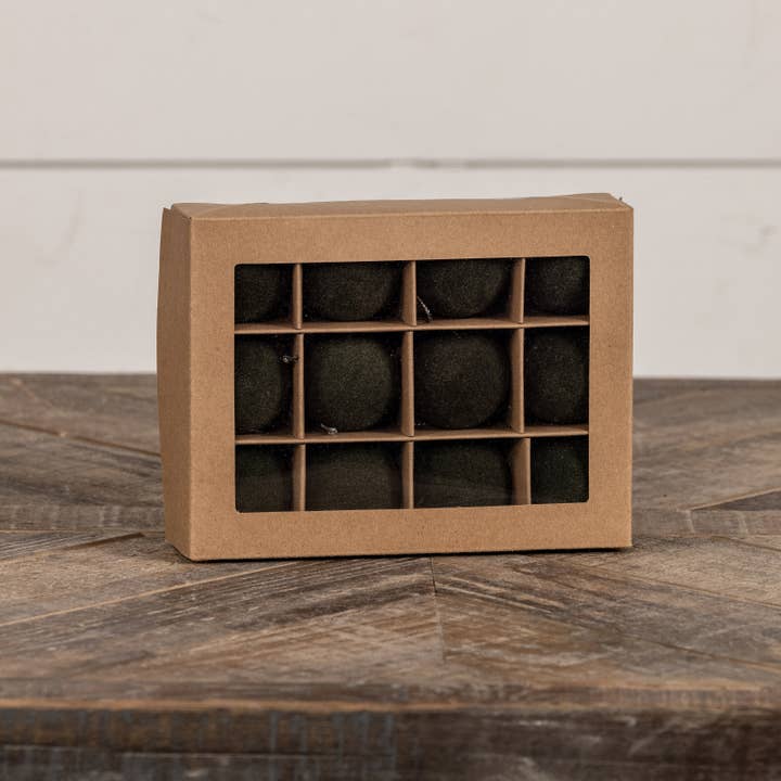 Ragon House - Wholesale Ornament Set - SET/ 12 - 1.75" FOREST FLOCKED BALLS1