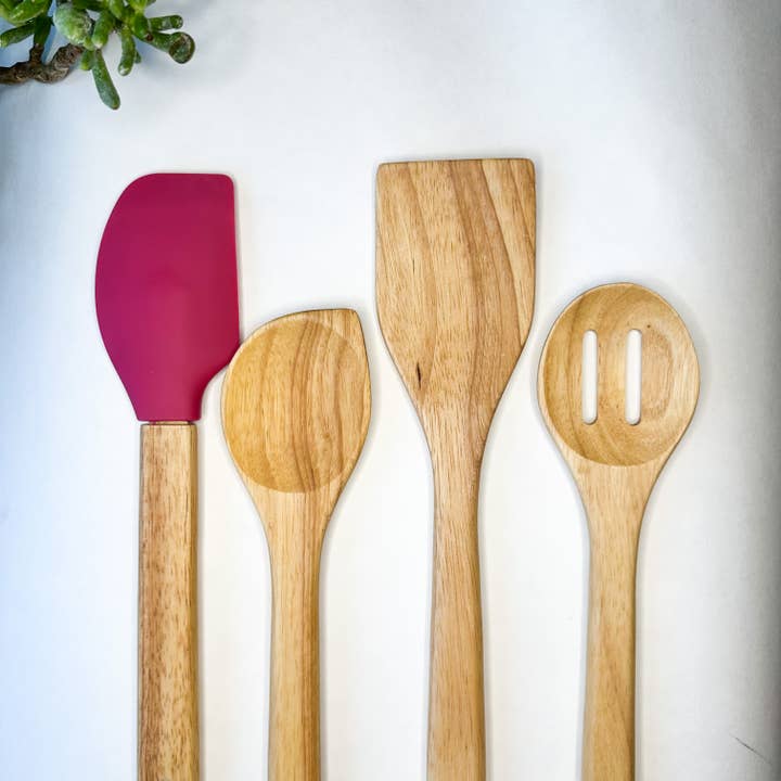Smile Boutiques - Wholesale Kitchen Utensil Set - Earth-Friendly Wooden Utensil Set | Natural, Plastic Free3