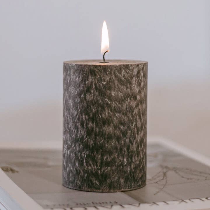 Eulenschnitt - Wholesale Pillar Candle - Olive block candle 70x100 black (VE = 6 pcs)0