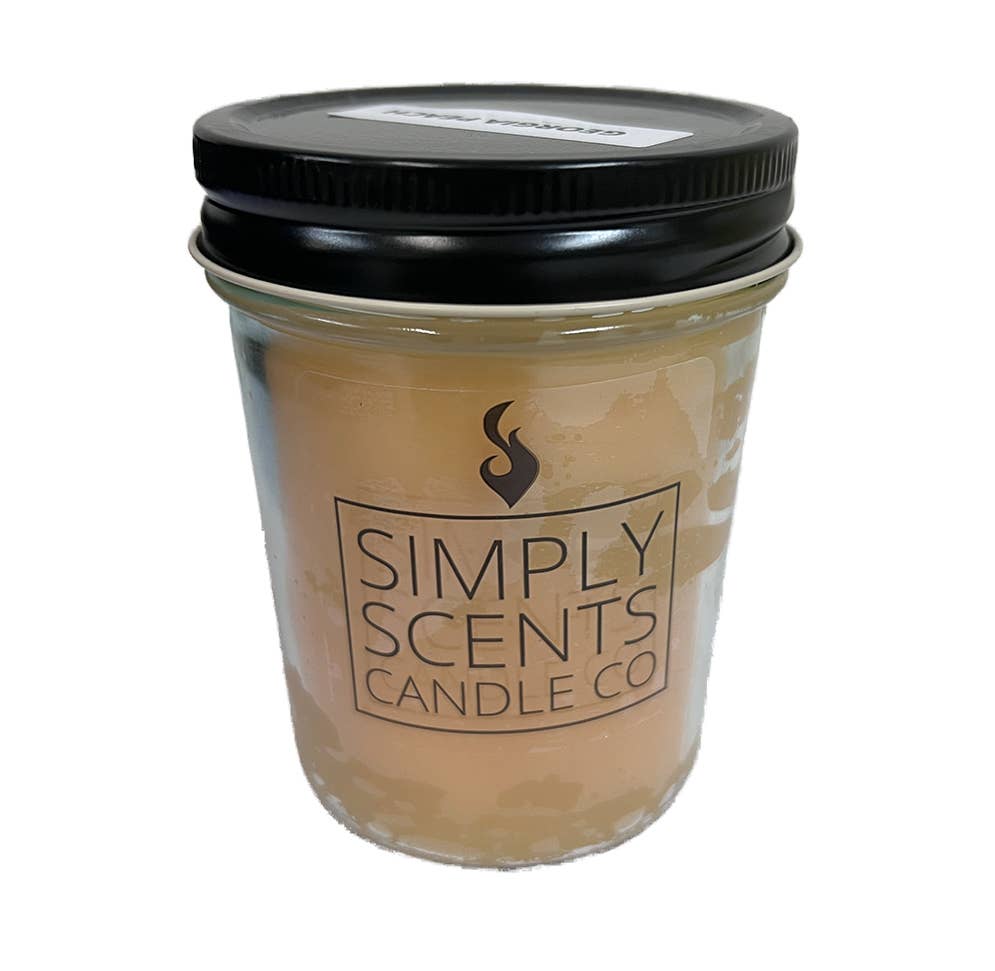 Simply Scents Candle Co. - Vente Bougie en bocal - Caisse (12) 8 oz. Pêche de Géorgie