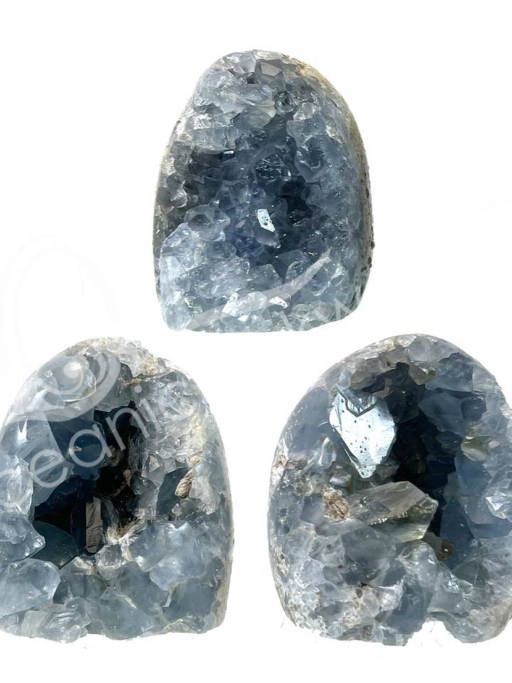 (KG)FREE SHAPE - CELESTITE WITH DRUSE 2-4" for wholesale by Oceanic Linkways Inc