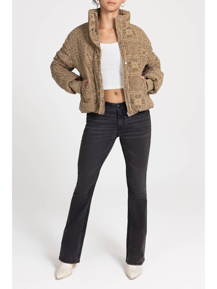 Miss Me - Wholesale Puffer Jacket - Women's - MJ0820L- CORDUROY PUFFER JACKET2