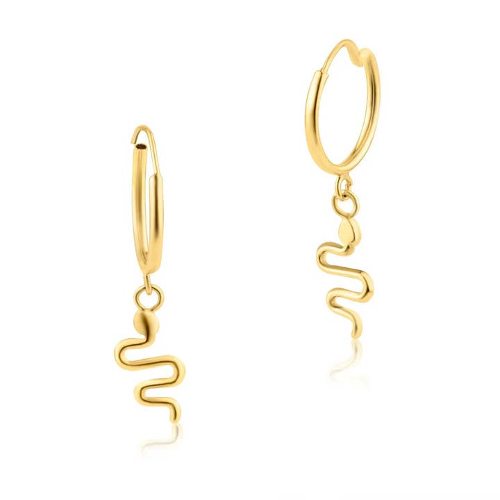 14k Solid Serpentine Drop Hoops for wholesale by Karen Cole Timeless Treasures