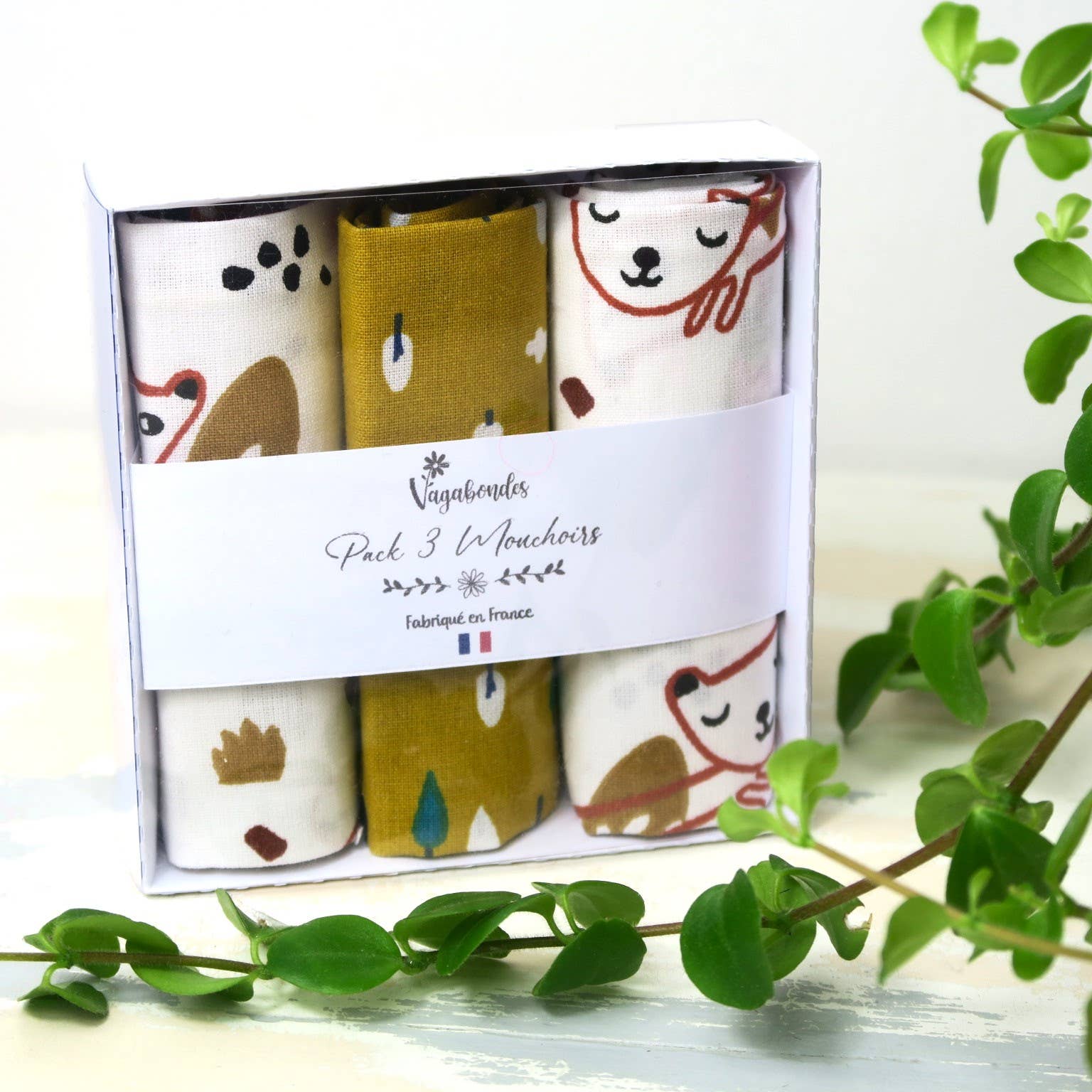 Vagabondes - Wholesale Handkerchief - Unisex - Pack of 3 Cotton Handkerchiefs, Reusable and Eco-friendly15