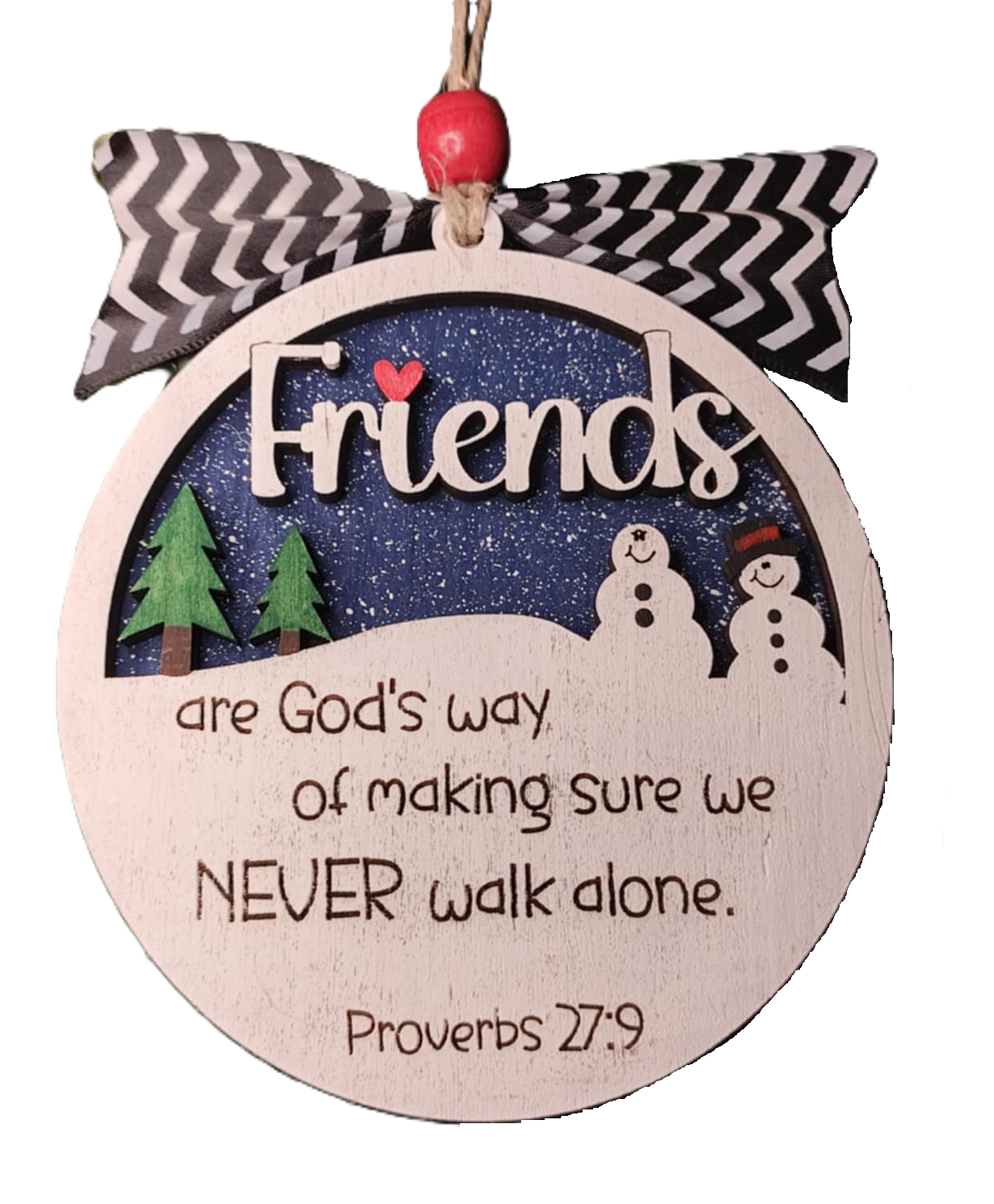 Heartland Decor - Venta al por mayor Adornos - Ornamento Los amigos nunca caminan solos (Proverbios 27:9)2