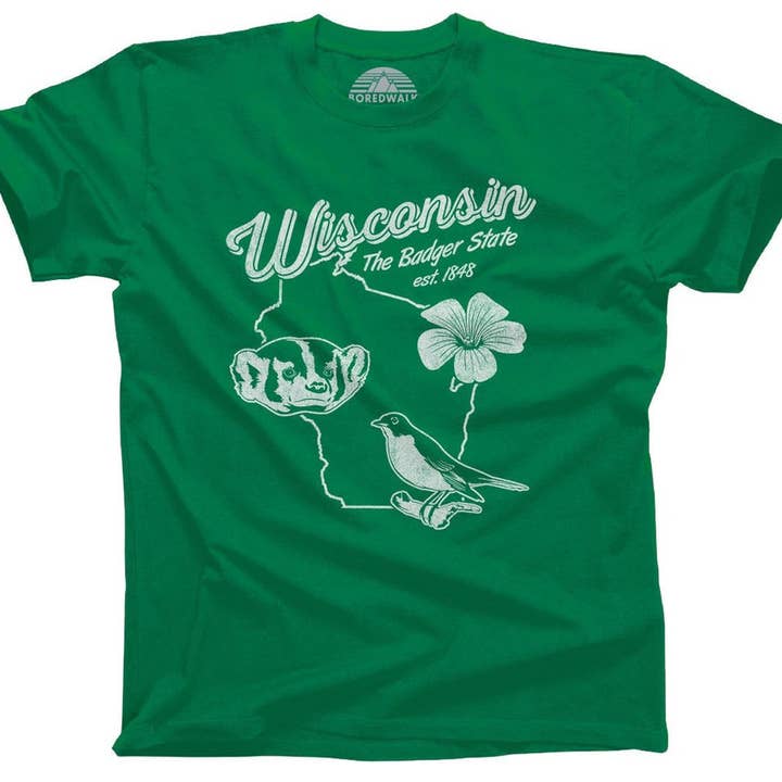 Boredwalk - Wholesale Screen Printed T-Shirt - Men's - Men's Vintage Wisconsin T-Shirt