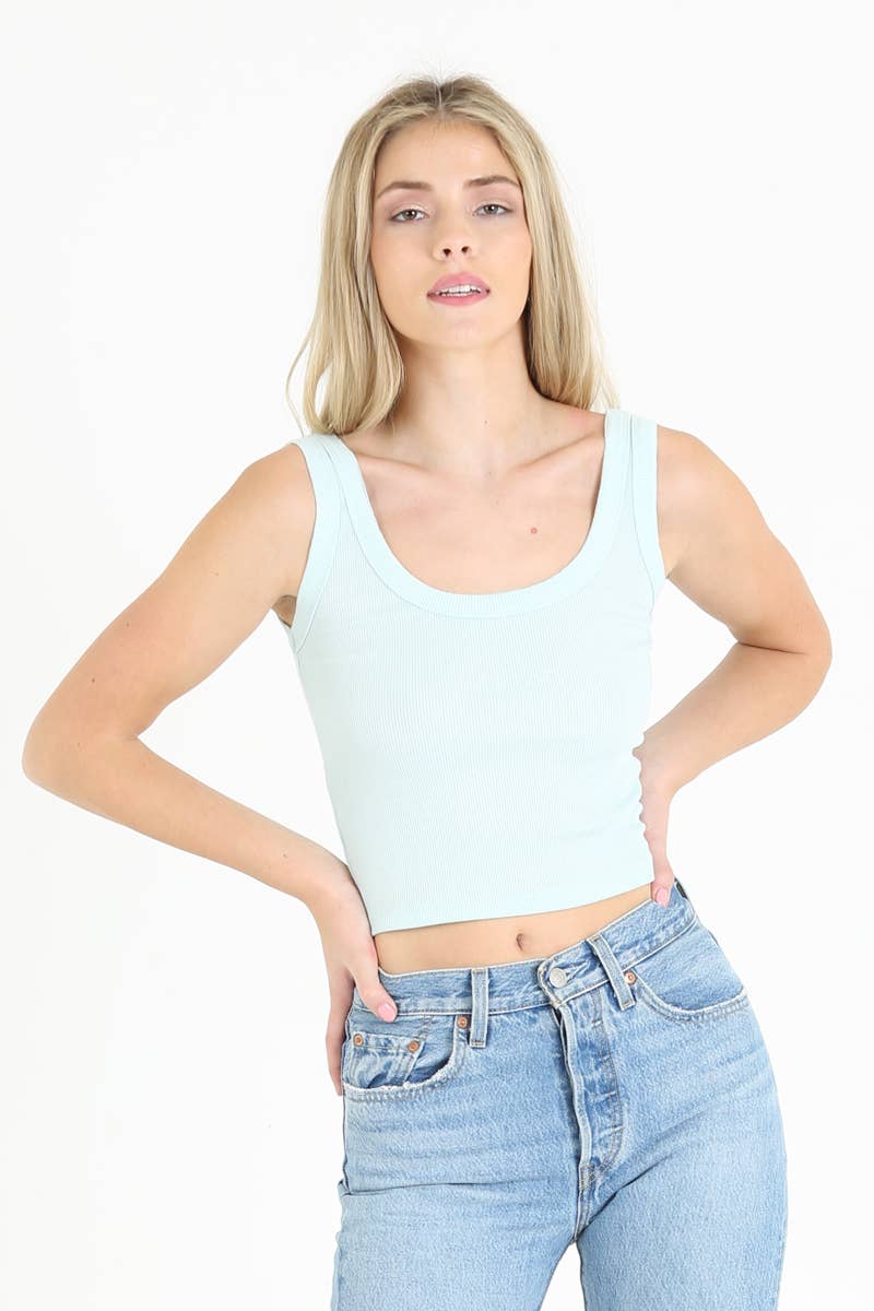 ANGIE – wholesale Tank top – Women′s – X2CA5-ASIS RIB KNIT SCOOP NECK TANK43