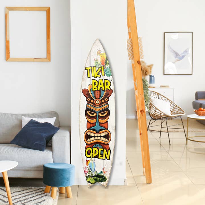 Jarmz Designs - Wholesale Wall Accent - SURF BOARD WALL ACCENT TIKI BAR OPEN