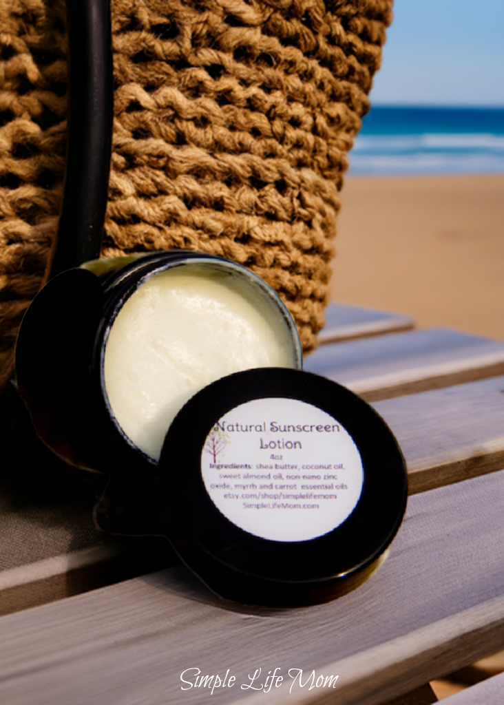 Simple Life Mom - Wholesale Sunscreen - NATURAL VEGAN SUNSCREEN - all natural, organic sunscreen with carrot and myrrh essential oils, sunblock, sensitive skin,6