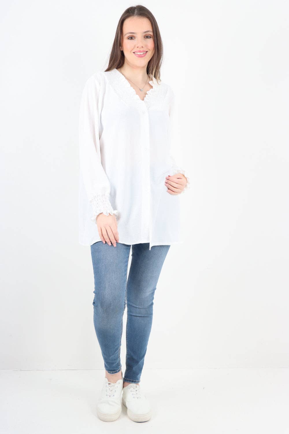 Miss Bold – wholesale Tunic – Women’s – Italian Shirred V Neck Long Sleeve Tunic Top24