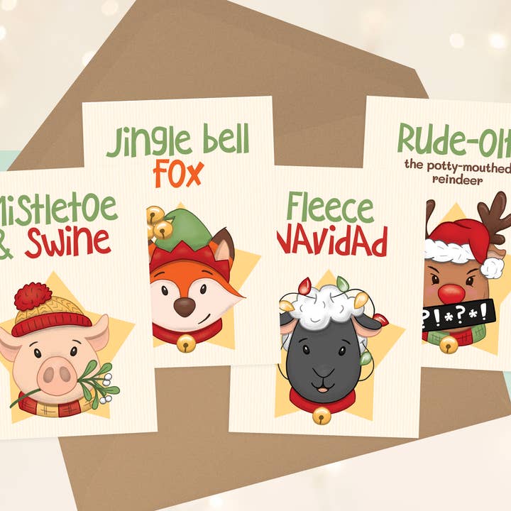 Funny Christmas Cards - Cheeky, Cute, Xmas Card Pack for wholesale by OCD Greeting Cards