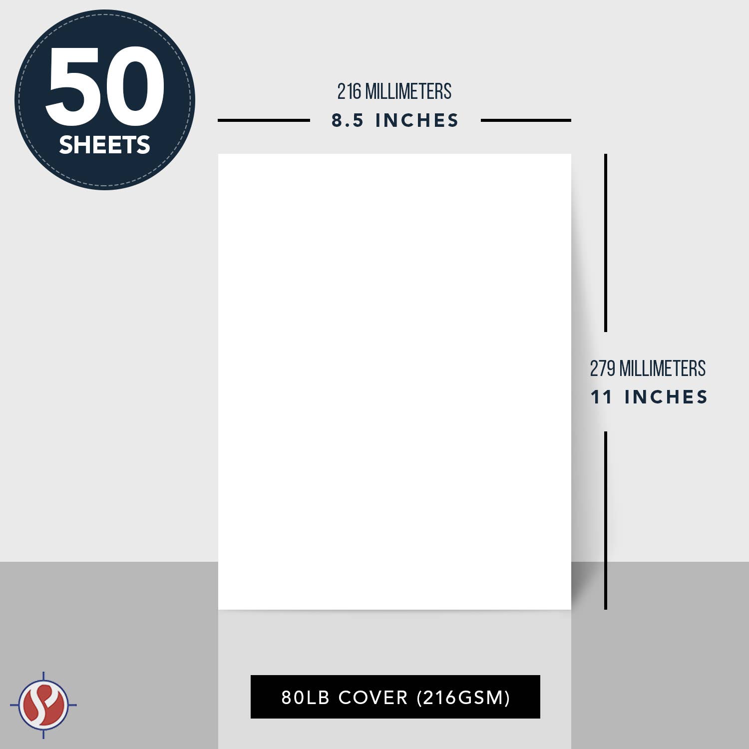 Fine Cardstock - Wholesale Cardstock - 8.5 x 11 Thick White Cardstock Paper - 80lb Cover - 50 Qty5