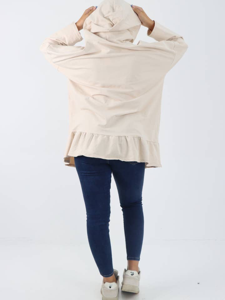 Miss Bold – Engroshandel Hoodie – Kvinder – Italiensk langærmet hættetrøje med flæser7