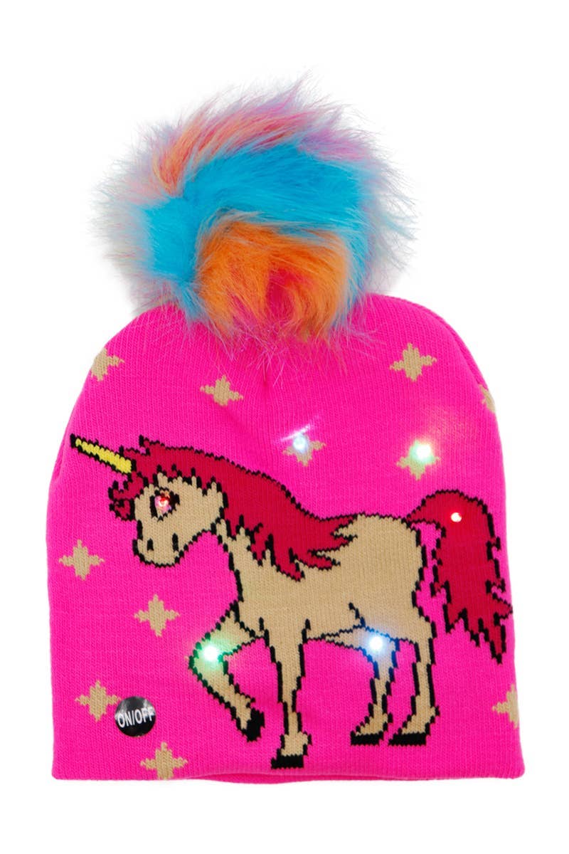 ASSORTED Little Girls Unicorn Led Light-up Short Beanie for wholesale on Faire9