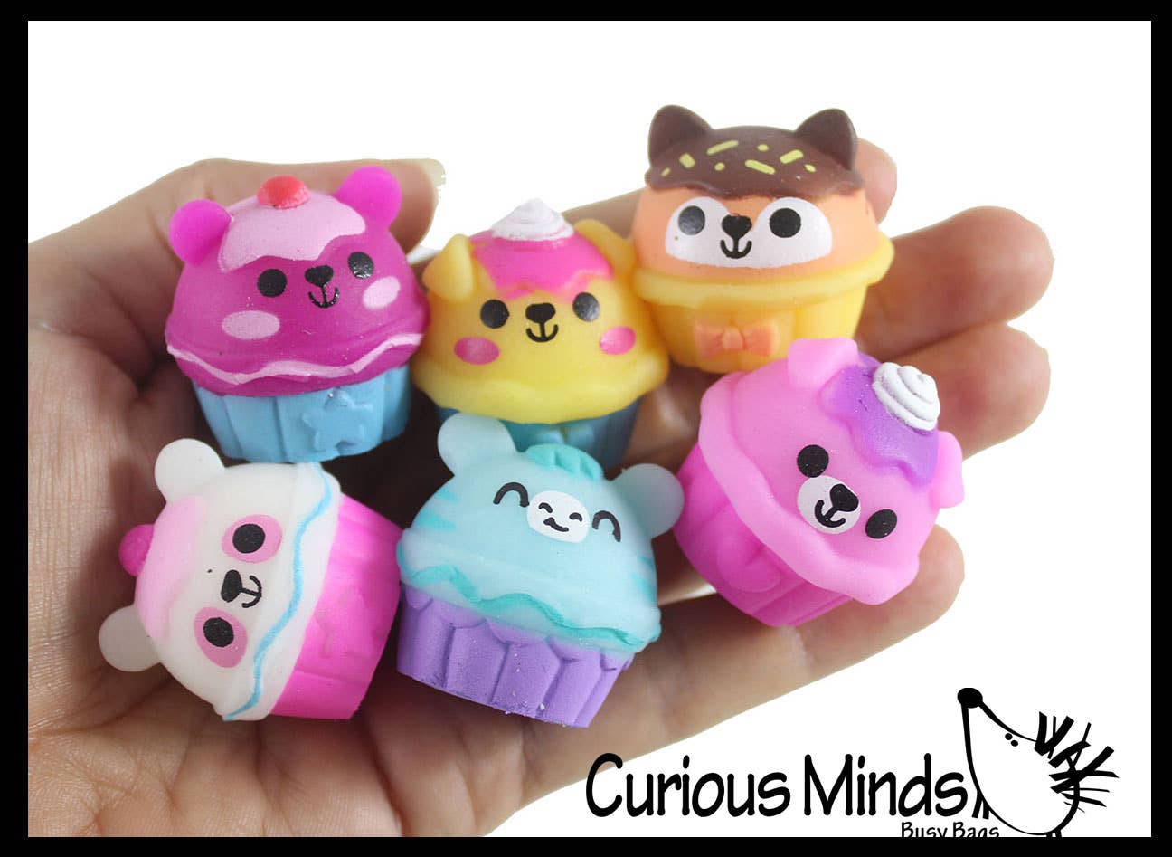 Curious Minds Toys - Vente Fidget/jouet anti-stress – enfant - 1 cupcake de nourriture pour animaux Mochi Squishy - Kawaii - Cute Individ10