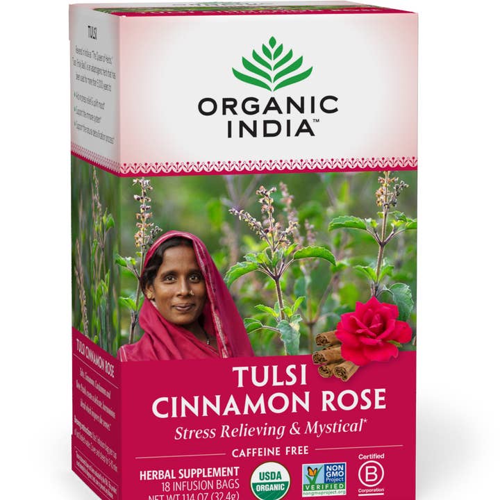 ORGANIC INDIA - Vente Thés santé/détox - Rose cannelle Tulsi