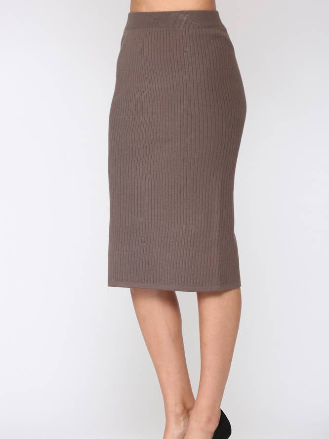 Jupe en maille côtelée épaisse extensible Shantelle pour la vente par Joh Apparel