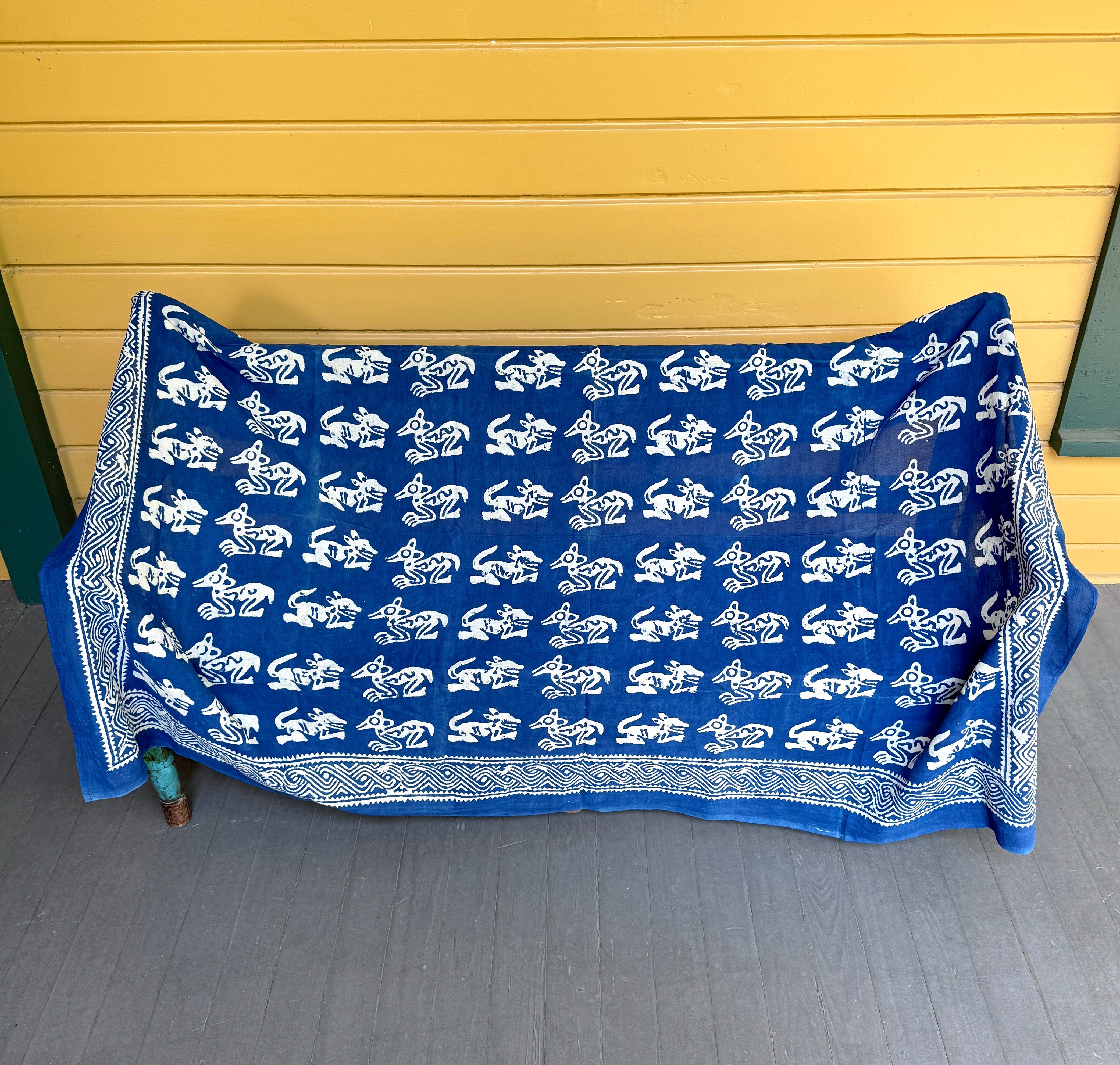 Tesoros Trading Company - Vente Serviette de plage - Tissu en coton précolombien teint naturellement, Inde3