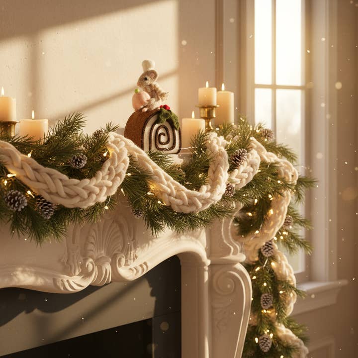 Flair Interiors - Wholesale Christmas decoration - Mouse with Swiss Roll Christmas Decor1