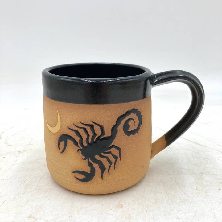 Scorpion Moon Wheel Thrown Mug for wholesale by Ruby Farms Pottery