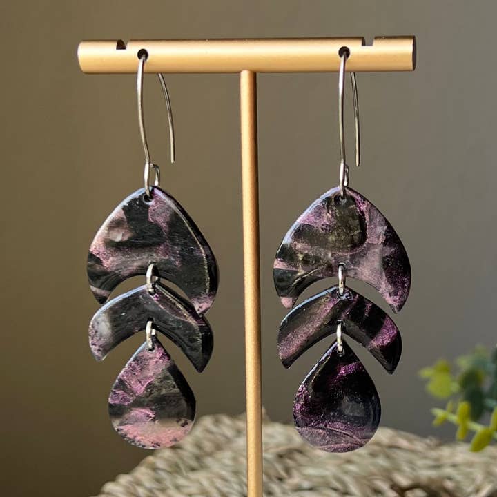 Midnight Magic: Polymer Clay Earrings for wholesale by Adriana Maria Designs
