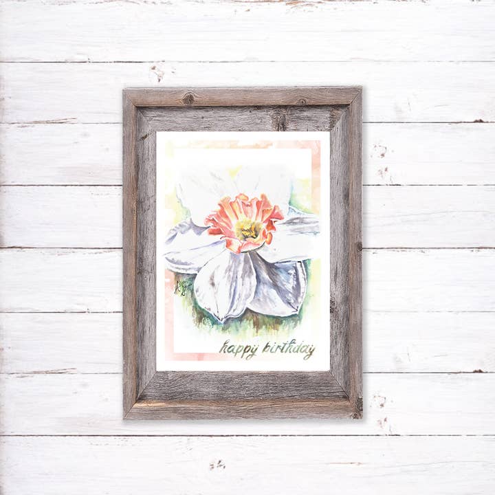 Art Reflects Light – wholesale Födelsedagskort – Påsklilja blomma Grattis på födelsedagen kort: mars födelse månad kort