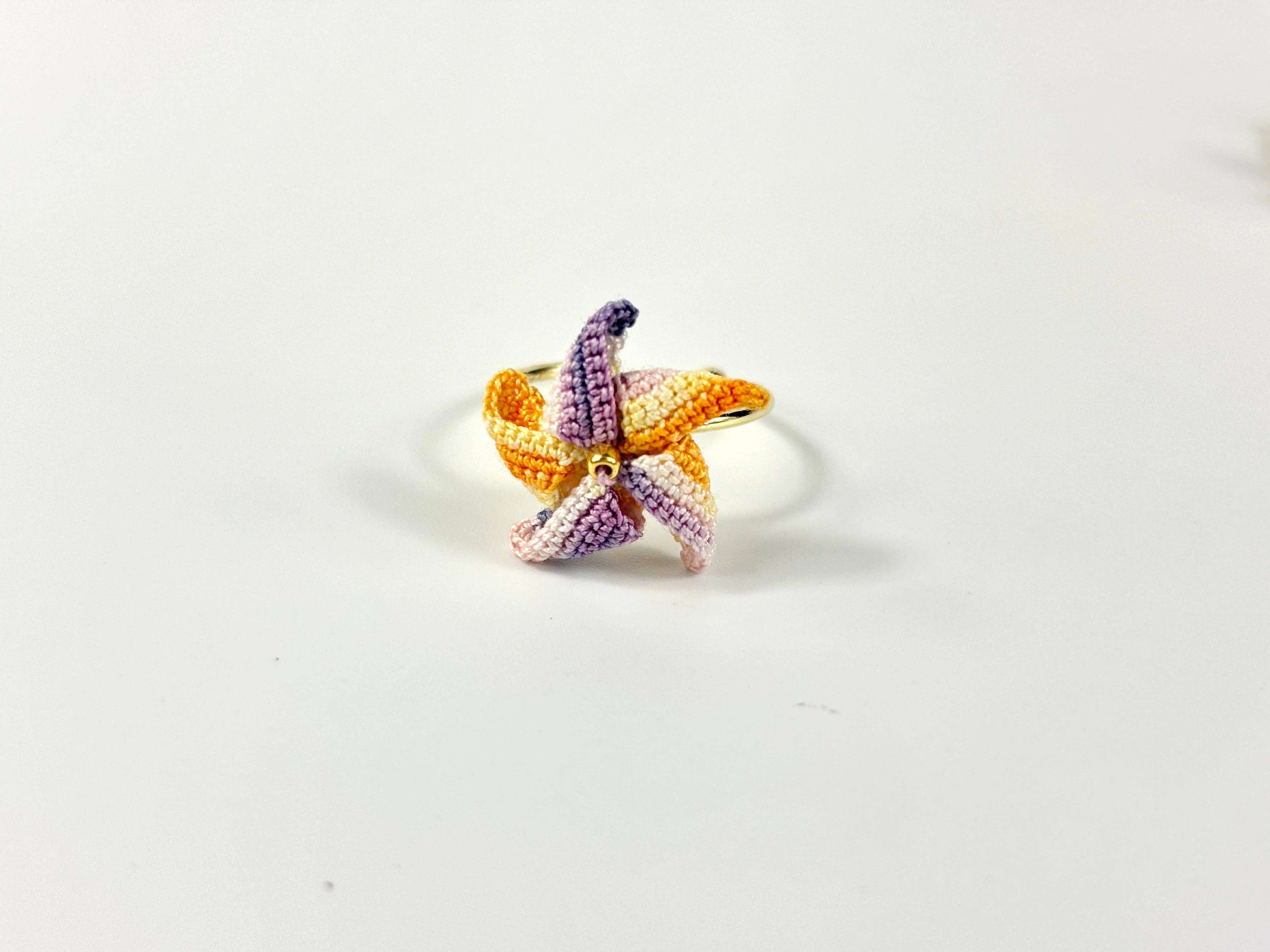 Crochet Whispers - Wholesale Band/Stacked Ring - Spinning Micro-Crochet Windmill Ring6