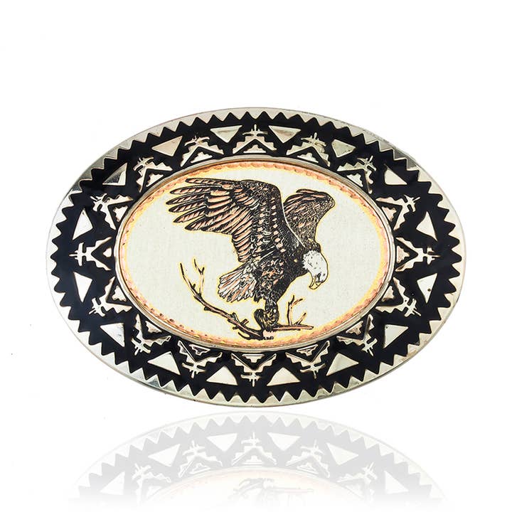 BB 46 American Eagle Western Belt Buckle BB-46 for wholesale by COPPER ARTS INC.