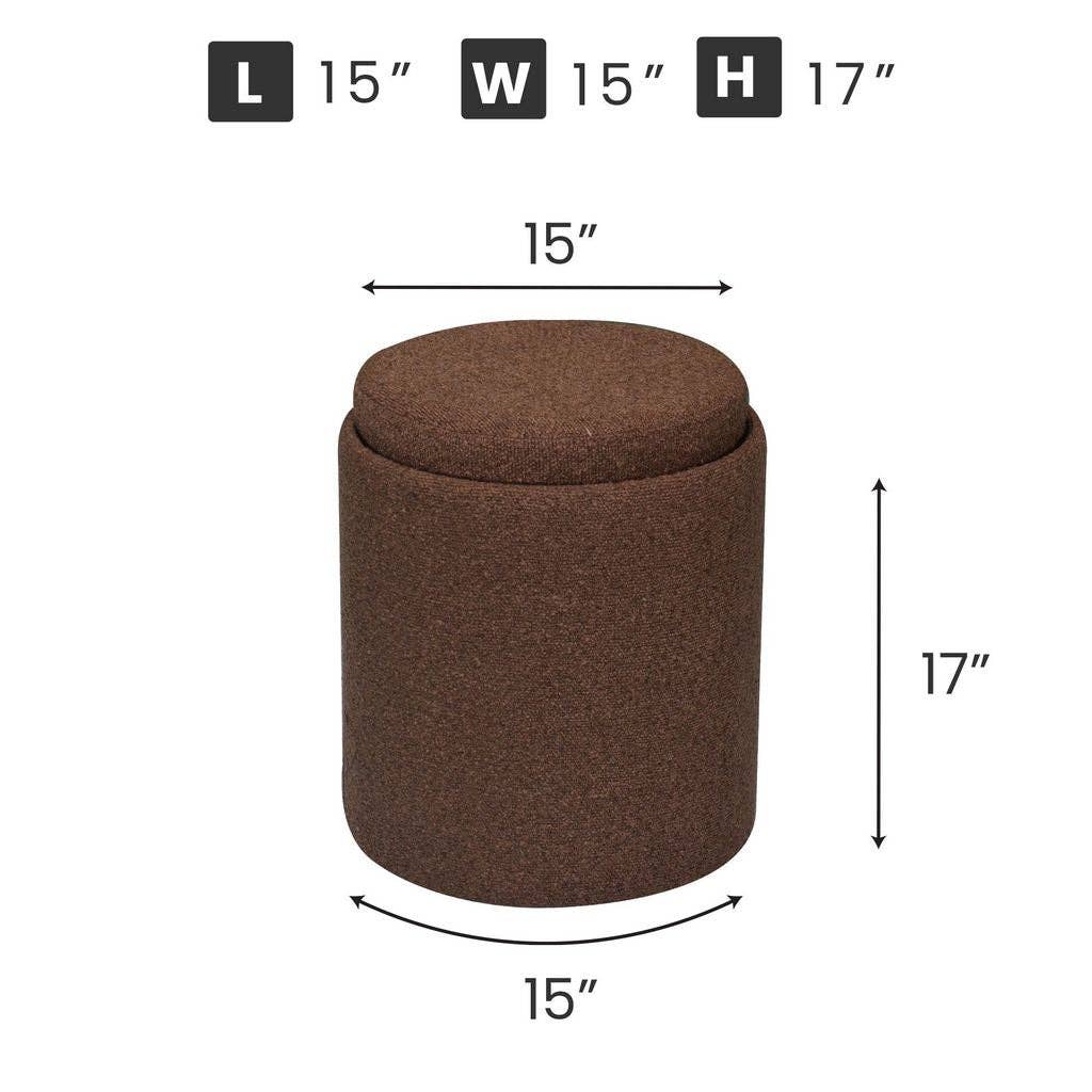 Aria Home – Großhandel Polsterhocker – Aria Home Boucle Tablett-Top getuftete Ottomane Kollektion, Schwarz, 1-teilig, 43 x 38 x 38 cm16