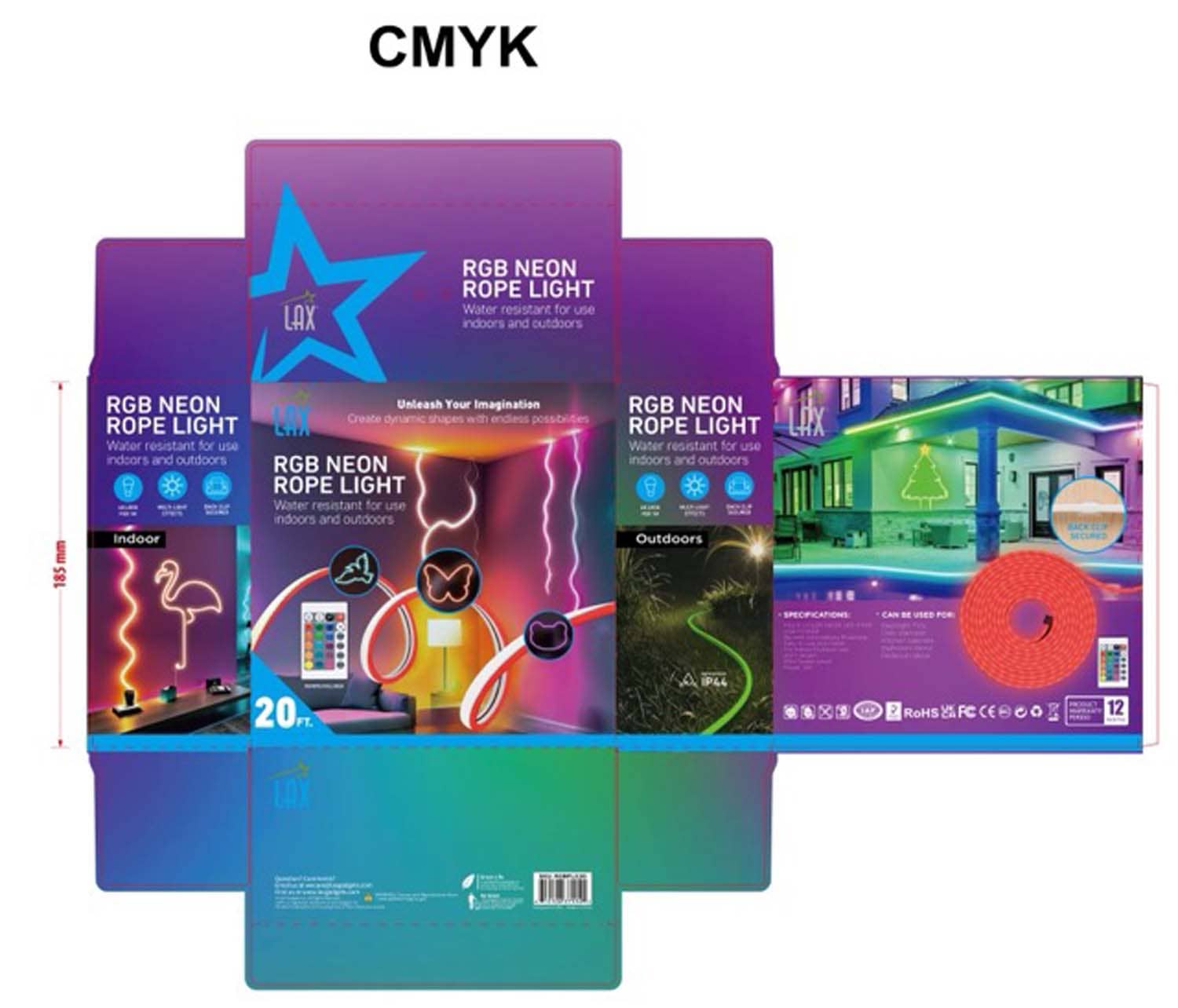 LAX Gadgets - Vendita all'ingrosso Insegna al neon - Luce al neon RGB a corda – Flessibile 20 piedi per interni/esterni5