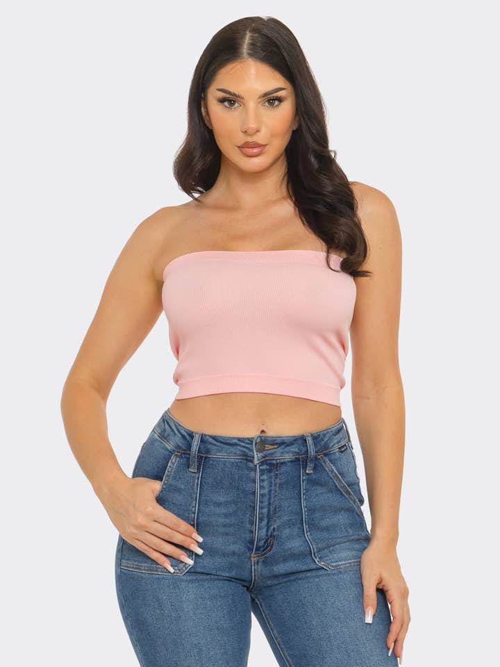 Seamless Rib Bandeau Tube Top for wholesale by Julia by LoveJ