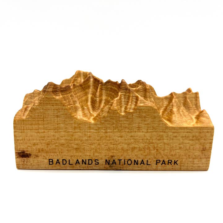 Sculpture topographique en bois du parc national des Badlands pour la vente par mosey design