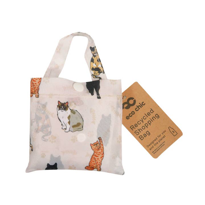 Eco Chic - Wholesale Grocery/shopping bag - Eco Chic Lightweight Foldable Shopping Bag Beloved Cats2