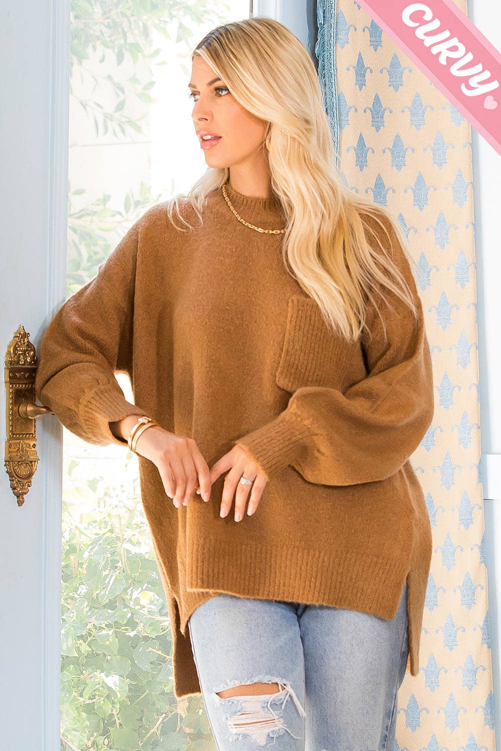 Sweet Lovely by Jen - Wholesale Tunic Sweater - Women's - PLUS SIZE SOFT AND CAMFY COZY KNIT SWEATER8