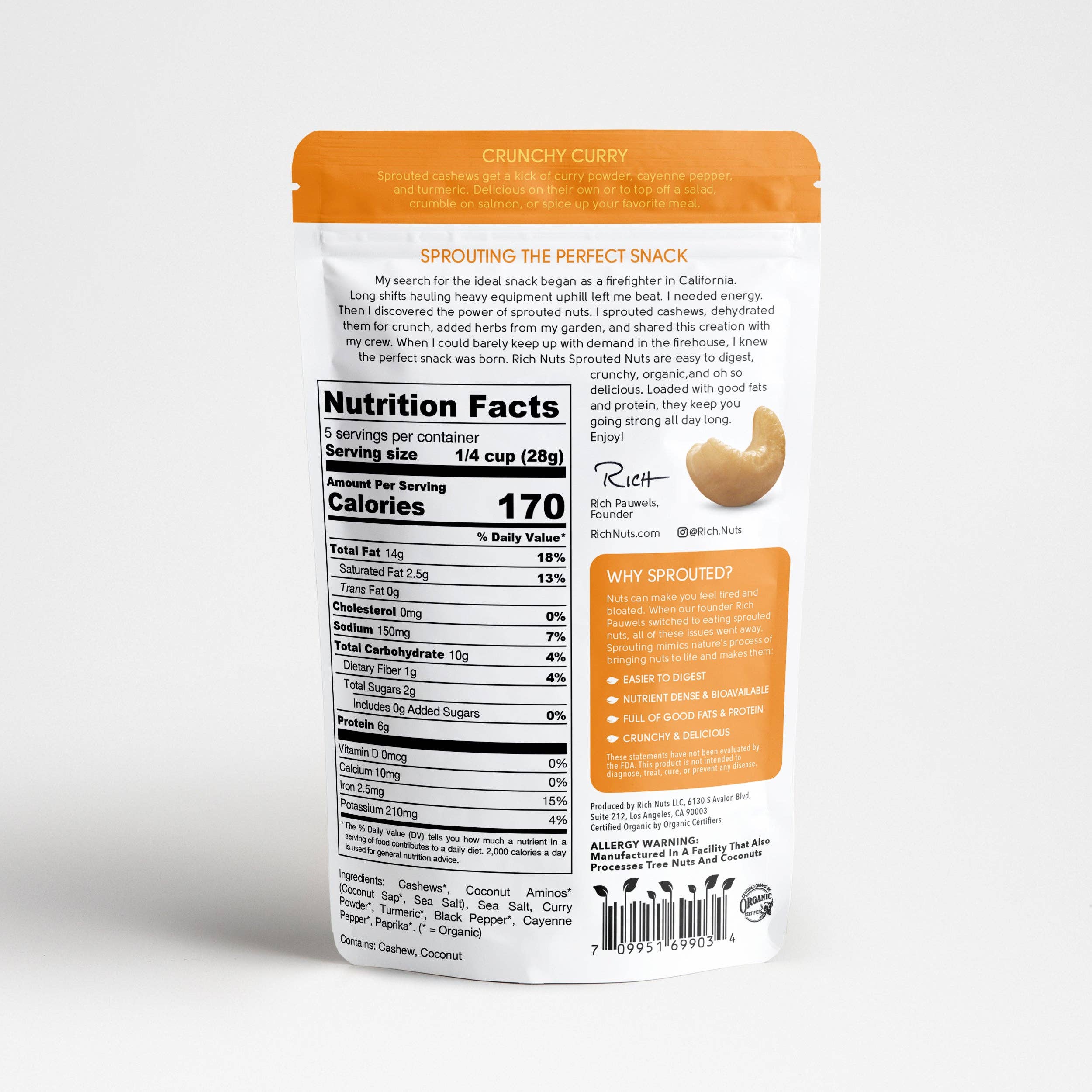 Rich Nuts - Vendita all'ingrosso Frutta secca - Curry croccante - Anacardi germogliati1