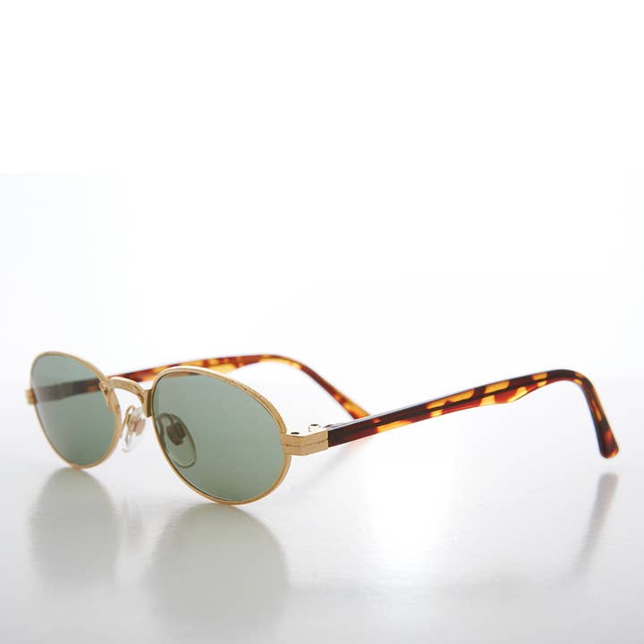 Perfect Gold Oval Vintage Sunglasses - Deacon for wholesale by SUNGLASS MUSEUM