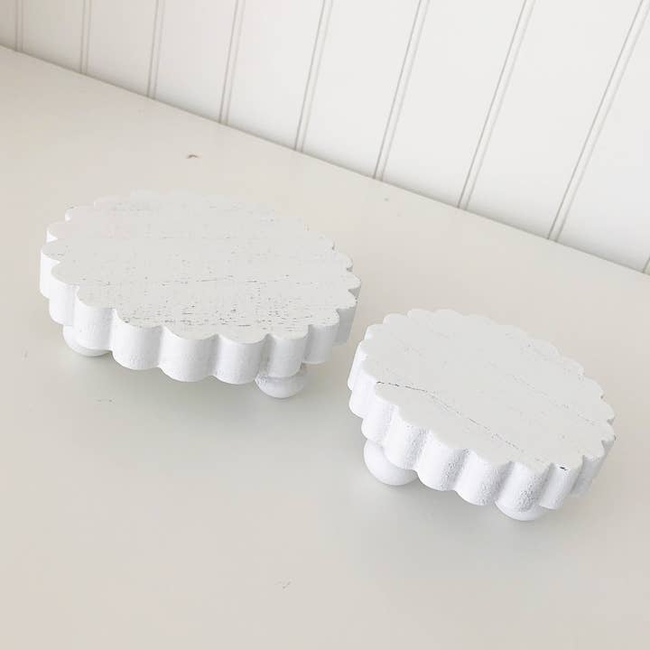 Foundations Decor - Wholesale Desk Riser - Foundations Decor Mini Scalloped Risers (Set of 2)