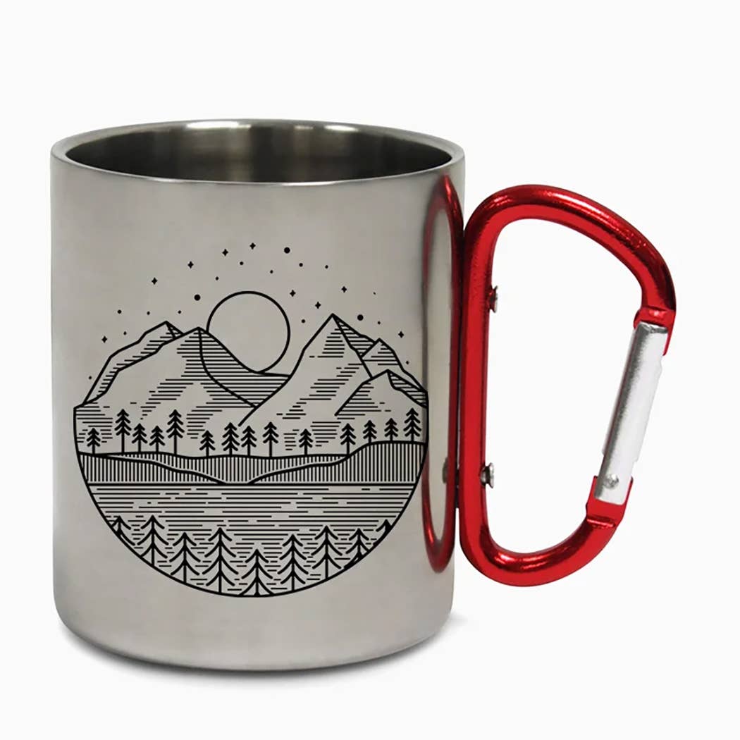 Taza Acero Inoxidable Con Mosquetón, Taza Camping 300ml=10oz