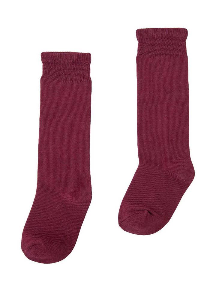 Plain Maroon Children's Socks for wholesale by Dadati