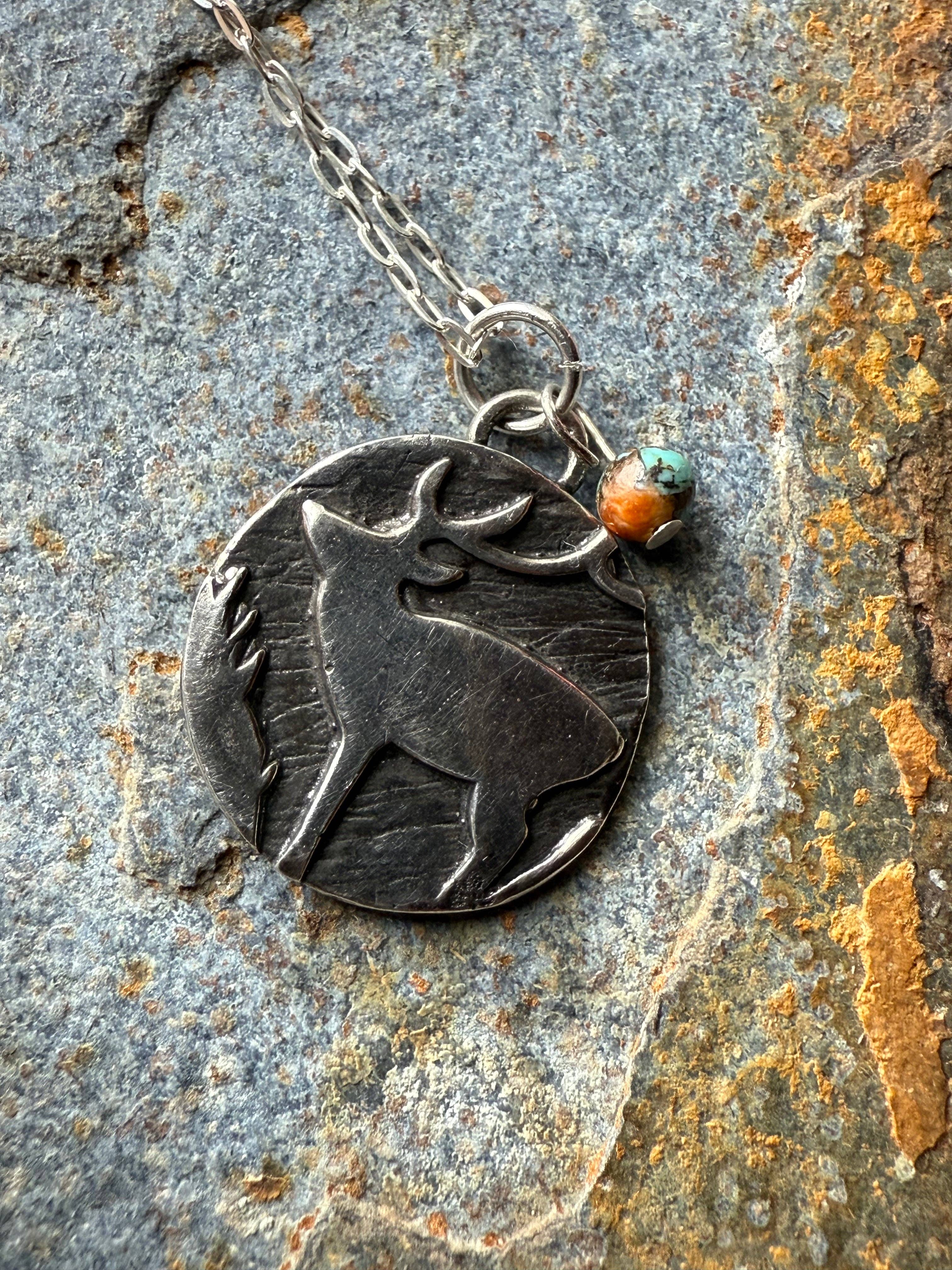 Wild Mountain Soul Designs - Wholesale Pendant/Charm Necklace - Silver Western Rustic Elk Pendant0