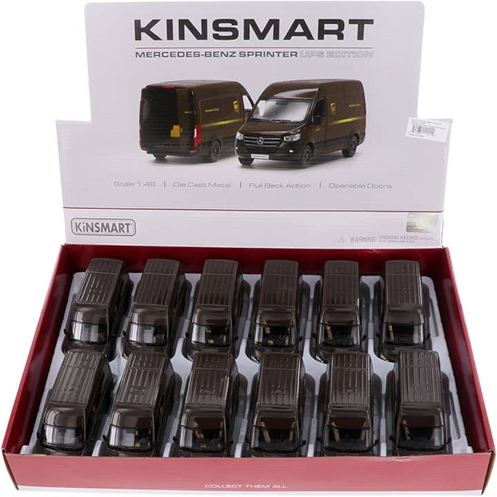Cow Crack Wholesale - Wholesale Toy Car/Truck - Kids - Kinsmart Mercedes-Benz Sprinter UPS Delivery Van Diecast 1/48 Scale