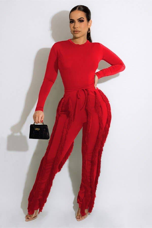 Aria Romance - Wholesale Top & Pant Set (NOT Loungewear) - Women's - Fringe Lace Two-Piece Romper6